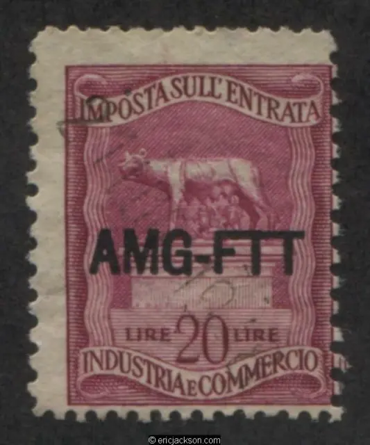 Trieste Industry & Commerce Revenue Stamp, FTT IC72 left stamp, used, F