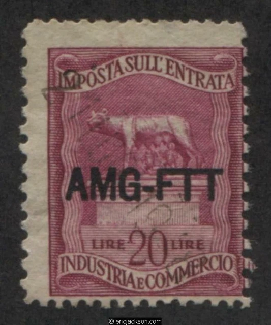 Trieste Industry & Commerce Revenue Stamp, FTT IC72 left stamp, used, F