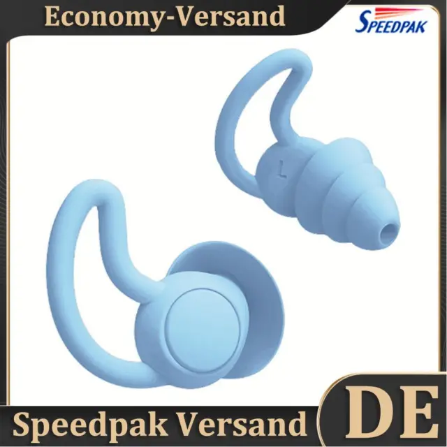 Tappi per orecchie in silicone isolamento acustico tappi per dormire antirumore (blu)