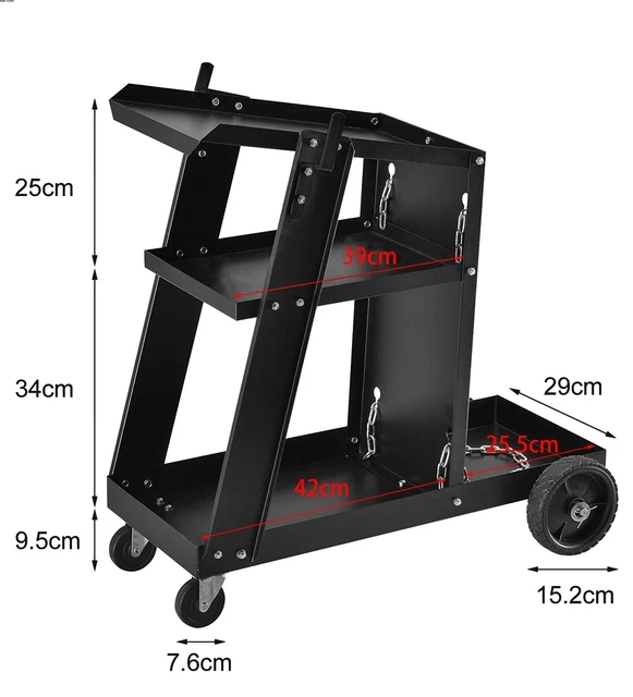 Carrello officina carrello mobile per saldatura carrello per attrezzi 75 kg bombole di gas carrello per saldatura 3