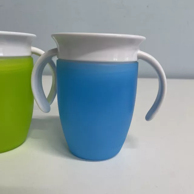 Munchkin Miracle 360 Trainer Cup Green/Blue 7 Oz 2-pack RETURN Excellent 3