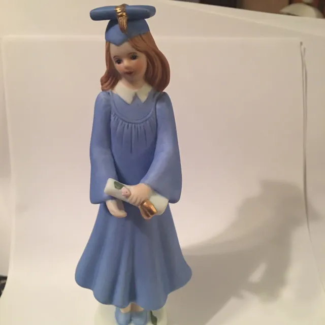 "Growing Up " Girl Ceramic Graduation Statue 1991 By Enesco