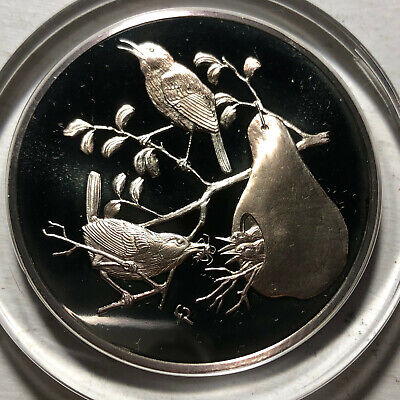 1973 Franklin Mint Robert Bird House Wren 2 Ounce .925 Silver Proof Medal
