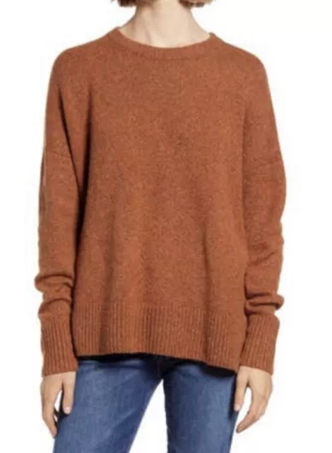 NWT Treasure & Bond Women’s Crewneck Oversized Pullover Sweater Rust Sz Large