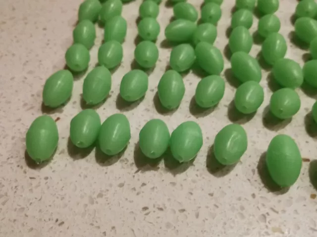 500 x Fishing Lumo Soft Glow Beads Green Oval Size 10 X 15mm $40freeshipping