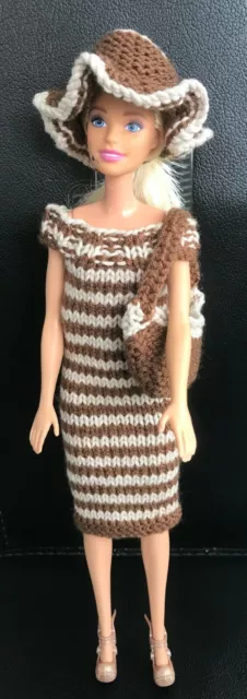 4 Piece Hand Knitted Clothes Bundle  - To Fit Barbie Size Doll (#580)