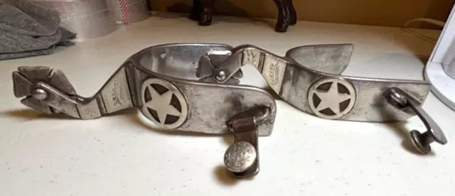 Vintage Pair of Cowboy Texas Star Spurs