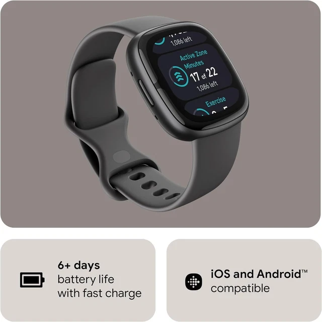 FITBIT SENSE 2 Smart Watch Graphite Aluminium 62.26 PicClick UK