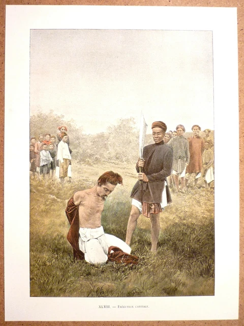 TONKIN Exécution capitale - Photochromie fin 19ème  gravure  Vietnam