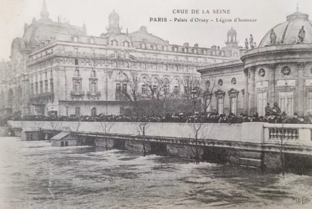 CPA Paris Floodations 1910 Palais Orsay Legion of Honor Crue De La Seine
