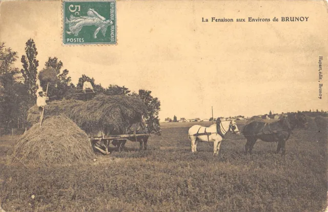 Cpa 91 La Fenaison Au Surroundings De Brunoy / Scene De Fenaison / Agriculture