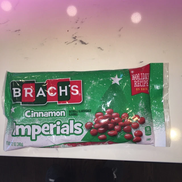 BRACHS CINNAMON IMPERIALS Hot Red Round Candies Decorating 12 Oz Bag