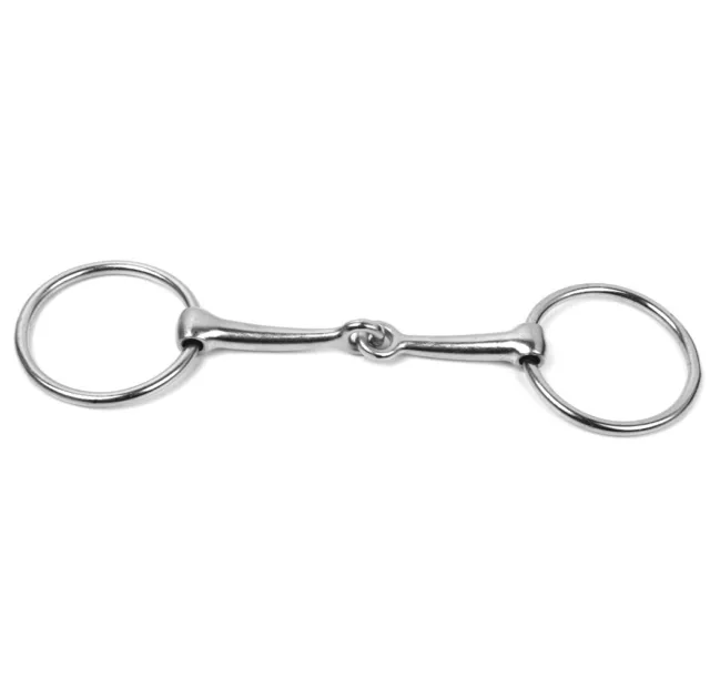 Mouth Loose 3'' Ring French Link Snaffle Horse Pony Bit Silver Iron 5 Inch