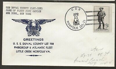 1964 US Naval Cover USS Duval County LST 758
