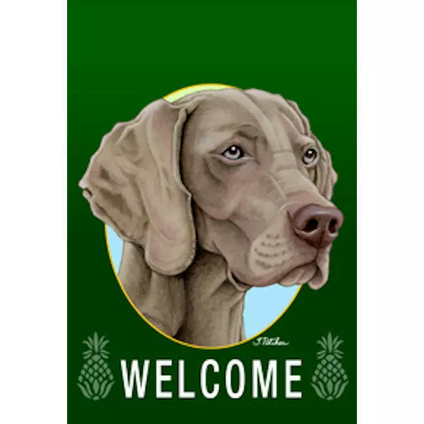 Weimaraner Pineapple Welcome Decorative Flag