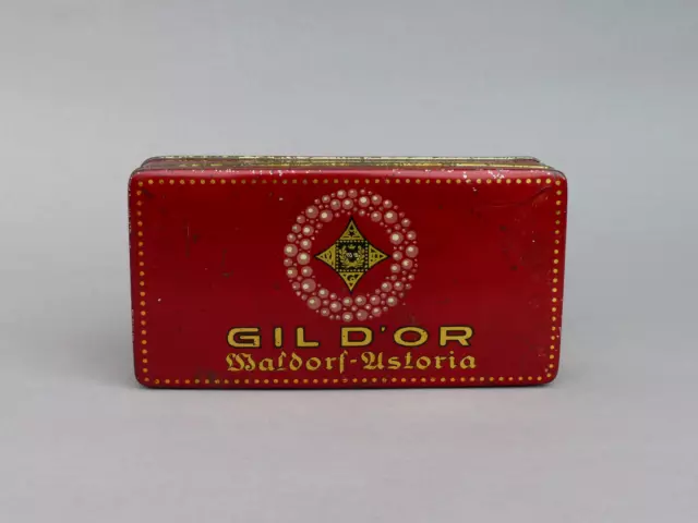 alte Blechdose 50 GIL D `OR Cigaretten Waldorf Astoria