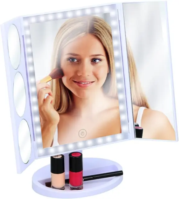 Specchio Cosmetico per Trucco Specchietto Makeup con 36 Luci Led Richiudibile