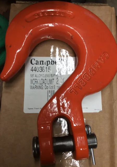 Slip Hook 5/8” Clevis Campbell Domestic 4403815 Alloy Chain Rigging Tools USA