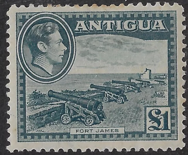 Antigua 1948 KGVI  £1 Pruss. blue, sg 109/ Sc 95. MH, VF. CV 435     ($56 (a1443