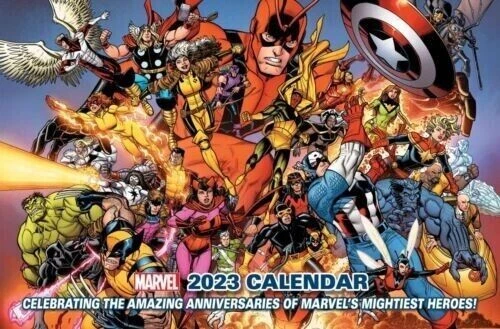 Marvel Comics 2023 Wall Calendar Comic Book Celebrating 60-Years X-Men Avengers