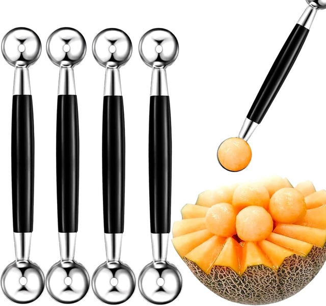 4 PCS DOUBLE Sided Melon Baller Set, Stainless Steel Fruit Melon Baller
