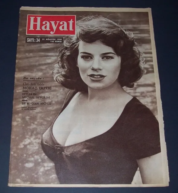 LUCIANA PALUZZI-MARIA CALLAS-HAGIA SOPHIA Cvr TURKISH 1950s HAYAT Magazine 33776