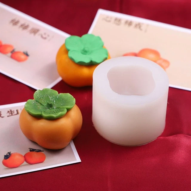 Velas de caqui molde forma de silicona jabones fabricación 3D arte forma de cera