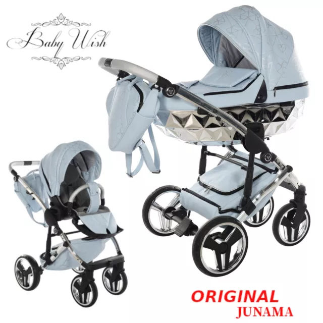 JUNAMA HEART V2 PRAM EXLUSIVE BABY STROLLER 2in1 CARRYCOT + PUSHCHAIR