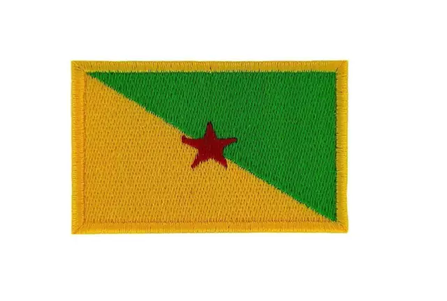 Patch ecusson brodé drapeau guyane thermocollant backpack motard biker