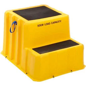 2 Step Nestable Plastic Step Stand - Yellow 26"W x 33"D x 20"H - NST-2 YEL US