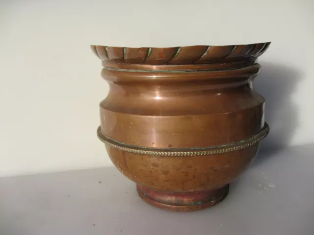 Victorian Copper Trough Tub Planter Plant Pot Antique Old Urn Vintage 8.5"W