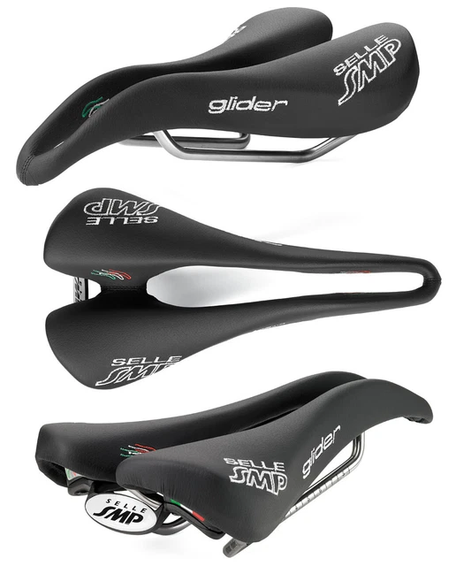 Selle SMP Glider Bicycle Saddle Black Road Mountain Bike Seat Leather Cover