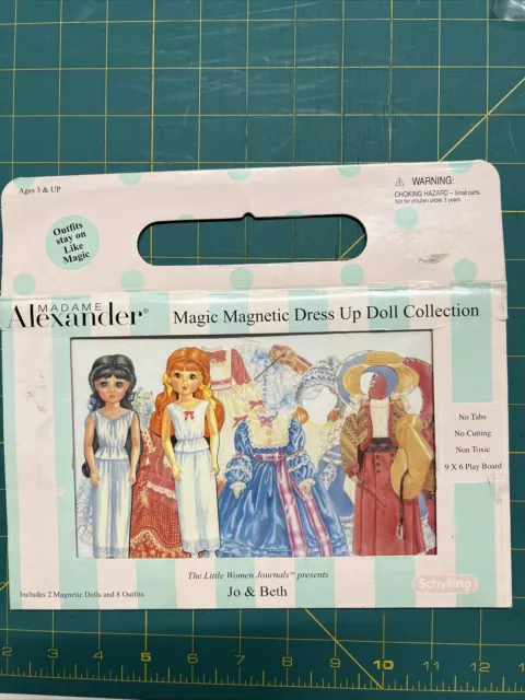 MADAME ALEXANDER Little Women Jo & Beth Magnetic Paper Dolls 9 Outfits Preowned