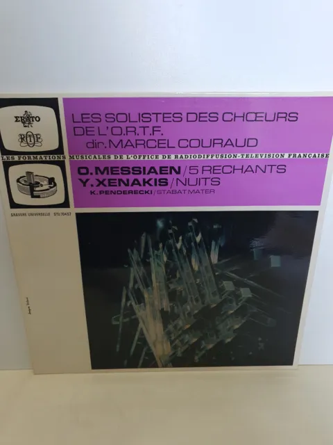 Lp 33T Messiaen Xenakis 5 Rechants / Nuits  Fr 70'S Contemporary M. Couraud Nm