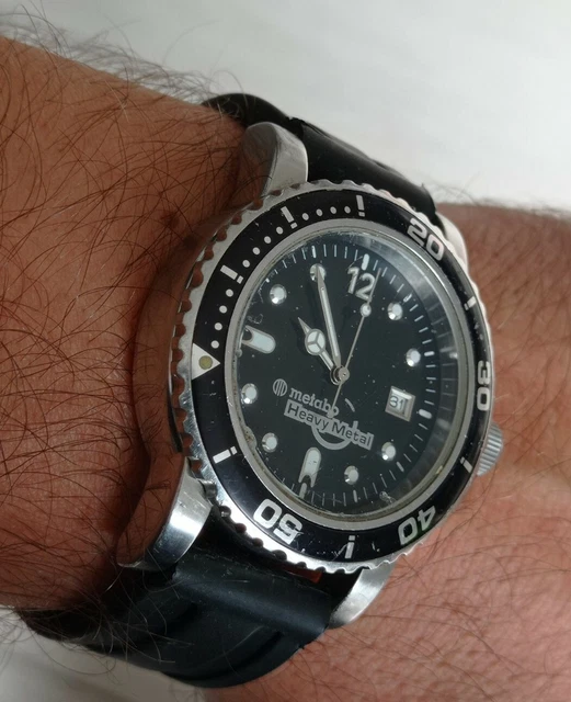 OROLOGIO VINTAGE DIVER 5ATM 41 5MM METABO uomo funzionante acciaio