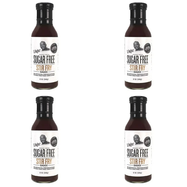 4 X G Hughes Stir Fry Sauce 12 oz Bottle Gluten Sugar Free Asian