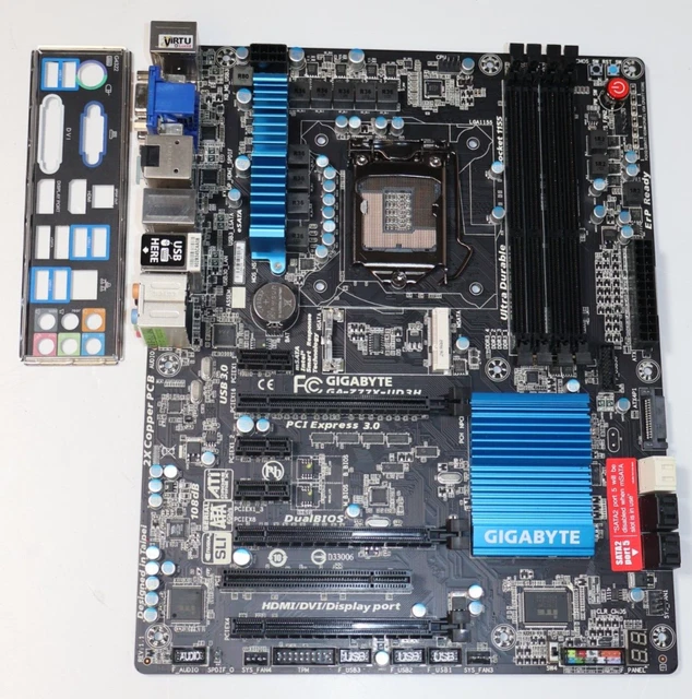 GIGABYTE GA-Z77X-UD3H MOTHERBOARD with I/O plate £47.00 - PicClick UK