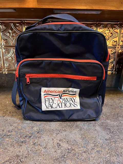 Vintage American Airlines AA Fly A Away Vacations Carry On Luggage Tote Duffle.