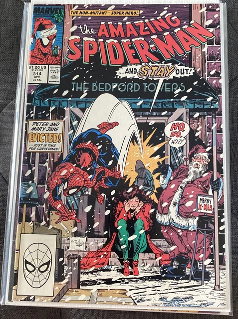 The Amazing Spiderman #314 Marvel Comics Christmas Cover VF/NM 1989