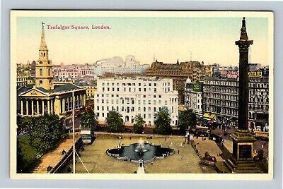 London, Trafalgar Square, England Vintage Postcard