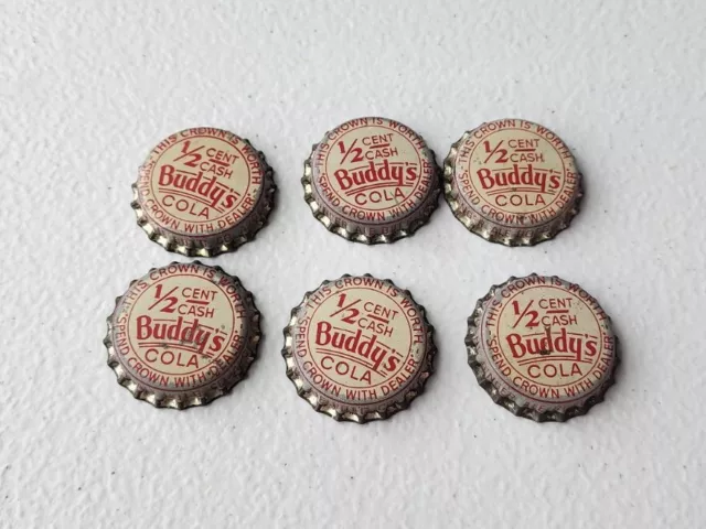 6 Augusta, GA BUDDY'S COLA 1/2cent Cork Cap HERRING GINGER ALE BOTTLING CO  vtg