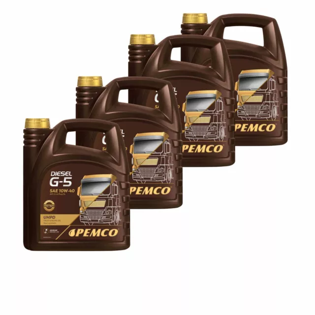 PEMCO 4x5 Liter PEMCO DIESEL G-5 UHPD 10W-40 API CI-4/CH-4/SL ACEA E7 A3/B4