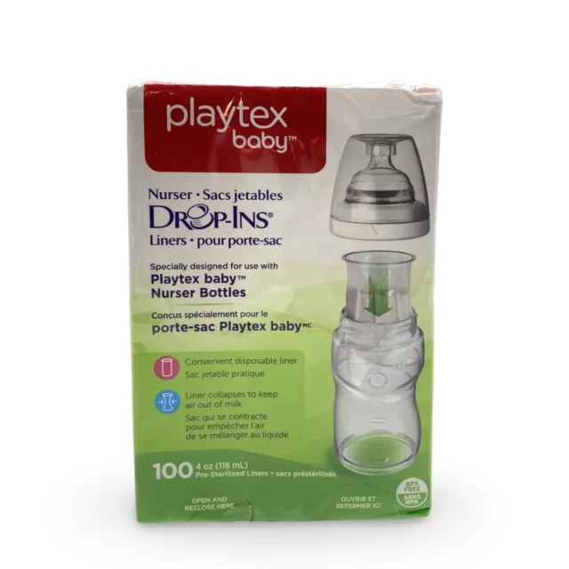 Playtex Baby Nurser Pre-Sterilized Disposable Bottle Liners, 4OZ 100 Count