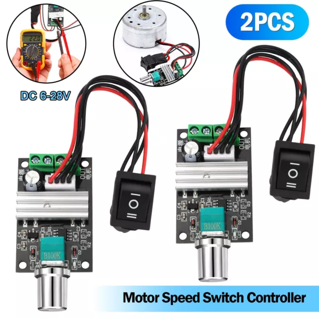 2X DC Motor Speed Switch Controller 10V 12V 24V Control Reversible PWM Regulator