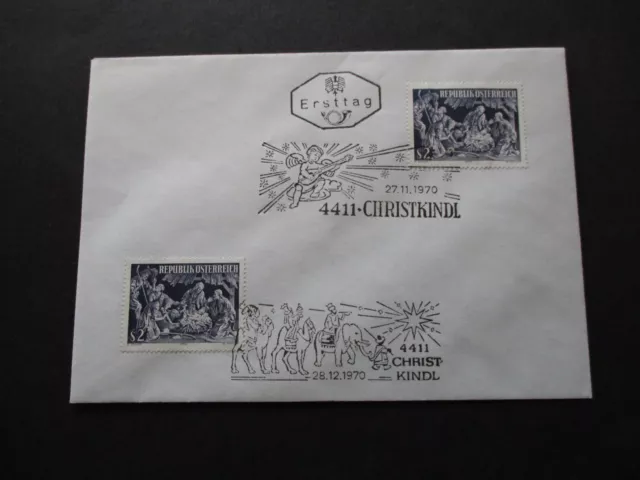 Z106a) Christkindl FDC 27.11.1970 - UKZ 3 + 28.12.1970 + UKZ 1