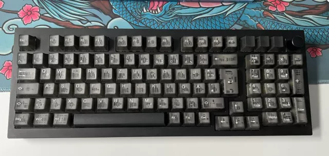 Custom Keychron Q5 Knob Tastatur Top (Tai Hao Smoky Quartz, G Pro Yellow)