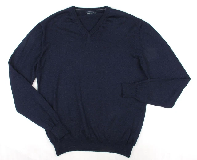 SUITSUPPLY Maglione da uomo a maniche lunghe con scollo a V 100% lana...