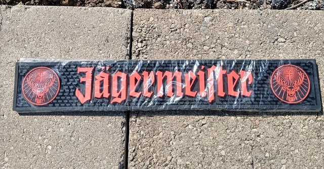 Jagermeister Rubber Bar Rail Runner Spill Mat Heavy Duty  21" X 3.5" NEW Alcohol