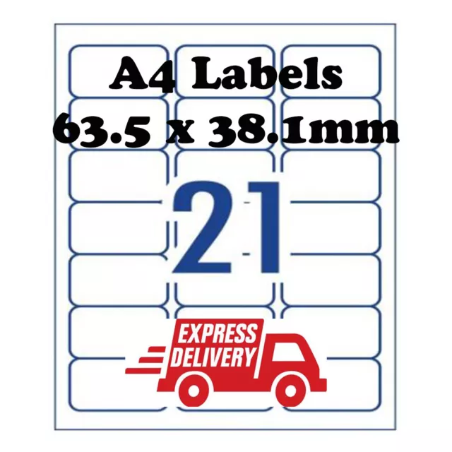 A4 Self Adhesive Address Labels Laser Inkjet Print Mailing Stickers 21 Per Sheet