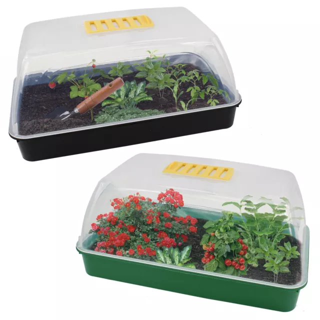 Garden Patio Seed Tray Greenhouse Propagator Cover Flower Pot Planter Vented Lid